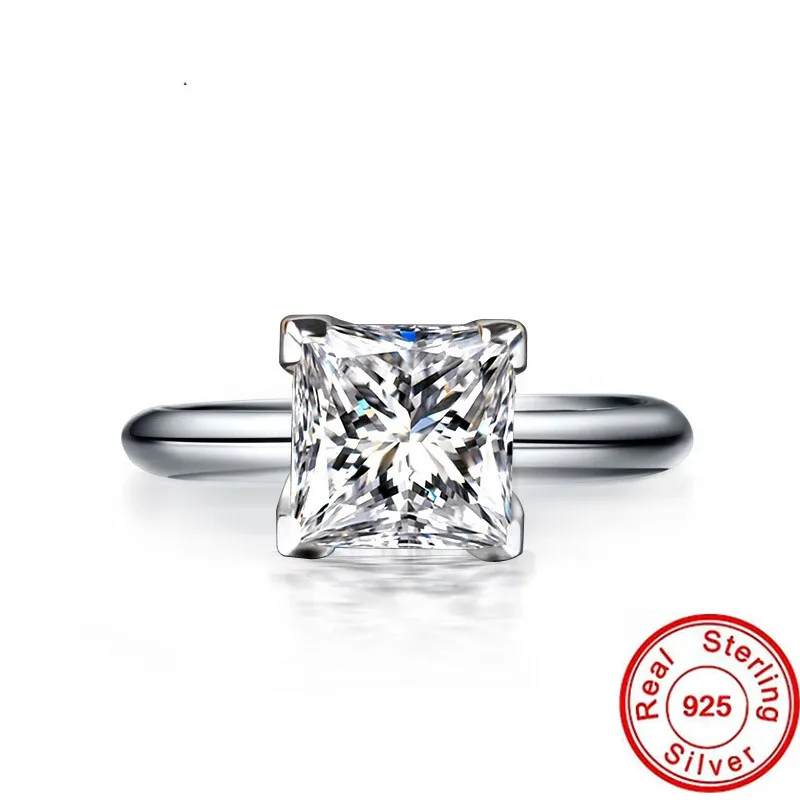 Princess Cut High Carbon Diamond Ring 100% Real 925 Sterling Silver Party Wedding Band Rings for Women Engagement Jewelry Gift
Princess Cut High Carbon Diamond Ring 100% Real 925 Sterling Silver Party Wedding Band Rings for Women Engagement Jewelry Gift