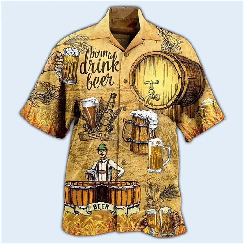 3d Print Beer Pattern Hawaiian Shirts For Men New Designs Short Sleeved Button Beach Party Shirt Blouse Men's Aloha Shirt
3d Print Beer Pattern Hawaiian Shirts For Men New Designs Short Sleeved Button Beach Party Shirt Blouse Men's Aloha Shirt