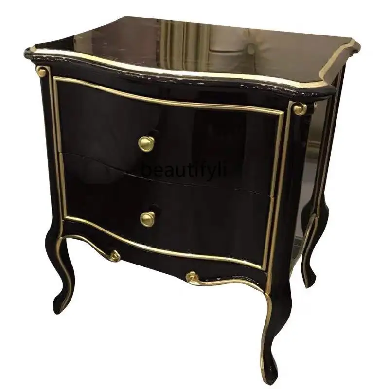 European bedside table solid wood neoclassical carved bedside, double drawer American light luxury storage cabinet
European bedside table solid wood neoclassical carved bedside, double drawer American light luxury storage cabinet