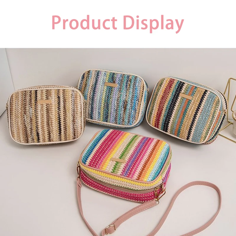 Color Straw Bag Rainbow Versatile Girl Crossbody Bag Woven Camera Bag Handbags Cute Portable Shoulder Bag Women’S Cosmetics Bag
Color Straw Bag Rainbow Versatile Girl Crossbody Bag Woven Camera Bag Handbags Cute Portable Shoulder Bag Women’S Cosmetics Bag
