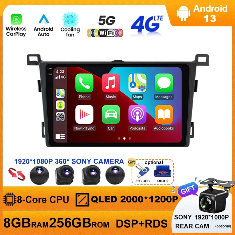Android 13 For Toyota RAV4 4 XA40 5 XA50 2013 - 2018 Car Radio Multimedia Video Player GPS Navigation Carplay Stereo 5G WIFI DSP
Android 13 For Toyota RAV4 4 XA40 5 XA50 2013 - 2018 Car Radio Multimedia Video Player GPS Navigation Carplay Stereo 5G WIFI DSP