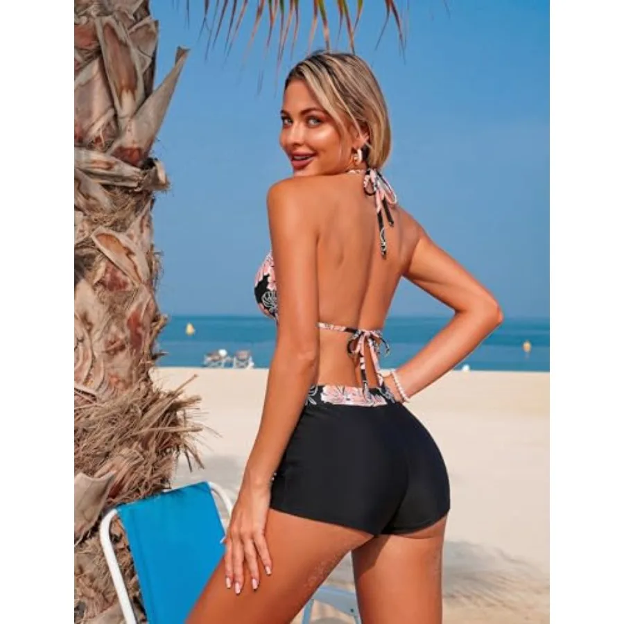ZAFUL Women's Gingham Bikini Shorts Set, Halter Y2K Boyshort Bikini Two Pcs Bathing Suit Shorts Swimsuits for Vacation
ZAFUL Women's Gingham Bikini Shorts Set, Halter Y2K Boyshort Bikini Two Pcs Bathing Suit Shorts Swimsuits for Vacation