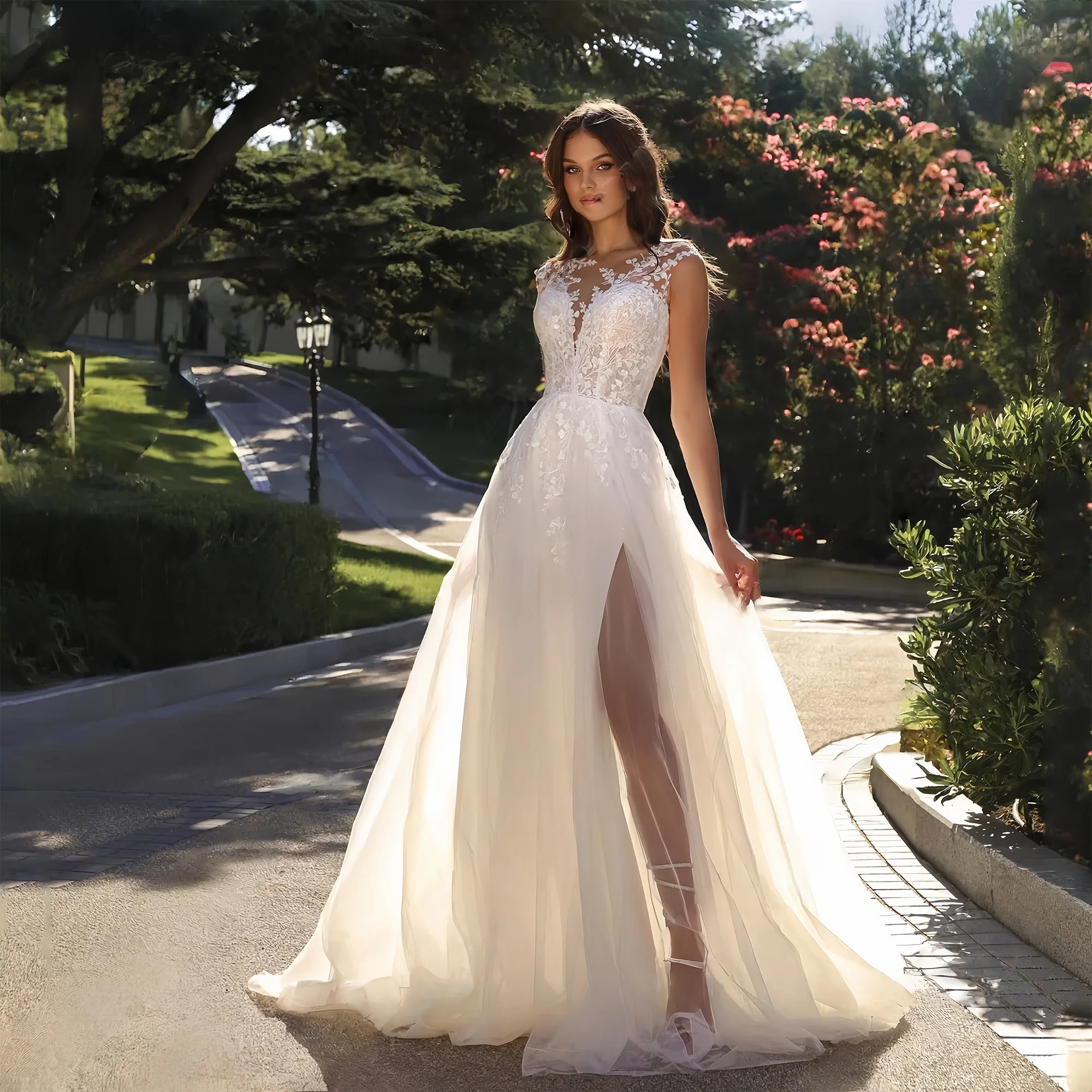 RODDRSYA Customized Elegant A-Line Wedding Dresses Scoop Neck Cap Sleeves Boho Bridal Gowns Side Split Beach Bride Dresses
RODDRSYA Customized Elegant A-Line Wedding Dresses Scoop Neck Cap Sleeves Boho Bridal Gowns Side Split Beach Bride Dresses