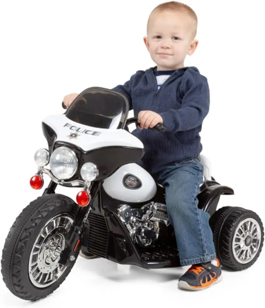 3-Wheel Kids Electric Motorcycle with Police Decals, Reverse, Headlights - 6V Ride On Toy for Ages 3-6
3-Wheel Kids Electric Motorcycle with Police Decals, Reverse, Headlights - 6V Ride On Toy for Ages 3-6