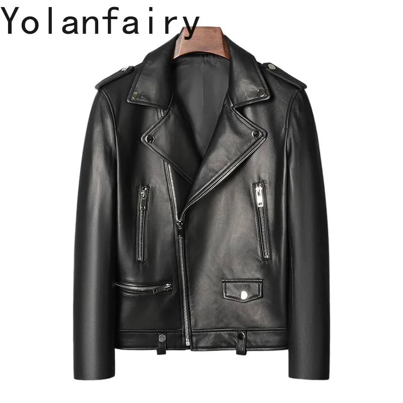YOLANFAIRY Real Sheepskin Genuine Leather Jackets Man Korean Motorcycle Men Leather Jacket Short Streetwear Jaqueta Masculina
YOLANFAIRY Real Sheepskin Genuine Leather Jackets Man Korean Motorcycle Men Leather Jacket Short Streetwear Jaqueta Masculina