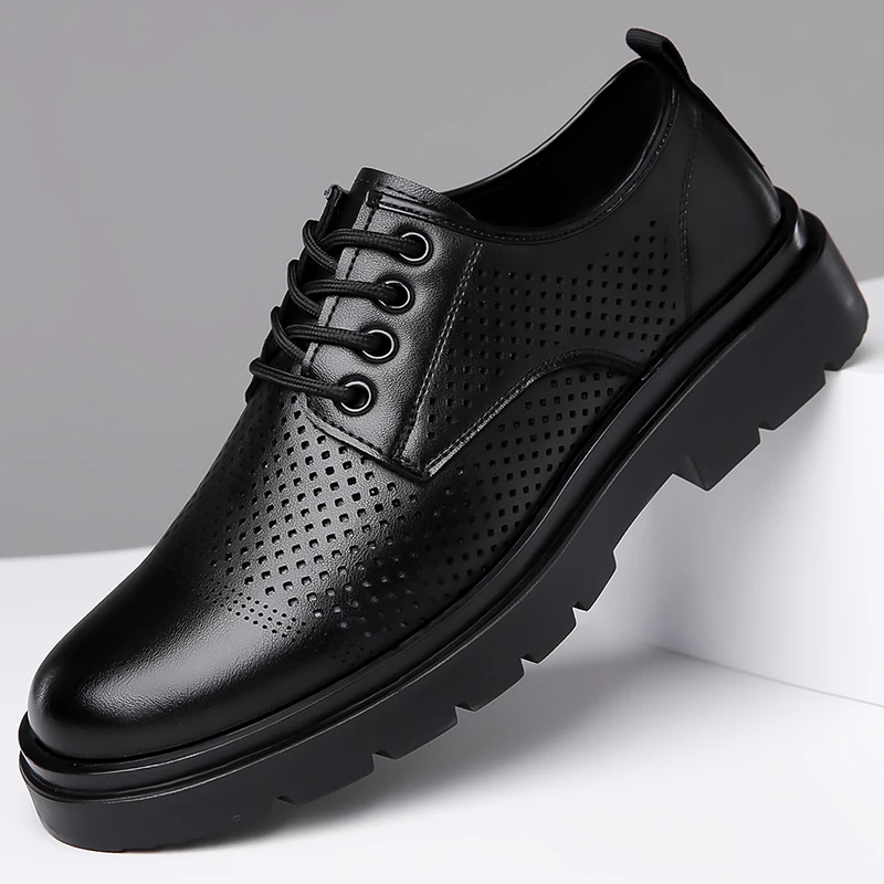 Summer New Leather Shoes Men's Business Hollow Holes Soft Bottom Men's Sandals Formal Wear Breathable Office DressShoes for Men
Summer New Leather Shoes Men's Business Hollow Holes Soft Bottom Men's Sandals Formal Wear Breathable Office DressShoes for Men