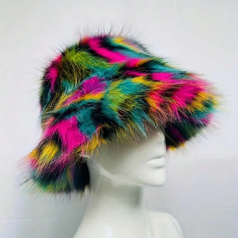 1 Pc Colorful Imitation Fox Fur Basin Hat Fisherman Hat Imitation Fur Fashionable Warm Round Hat
1 Pc Colorful Imitation Fox Fur Basin Hat Fisherman Hat Imitation Fur Fashionable Warm Round Hat
