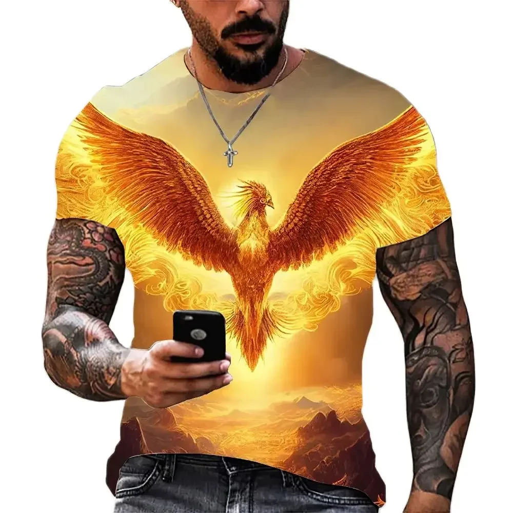 New Men Spring Summer Latest Fire Phoenix Pattern Personality Short Sleeves 3D Print T-shirt Casual Fashion Street Plus Size Top
New Men Spring Summer Latest Fire Phoenix Pattern Personality Short Sleeves 3D Print T-shirt Casual Fashion Street Plus Size Top