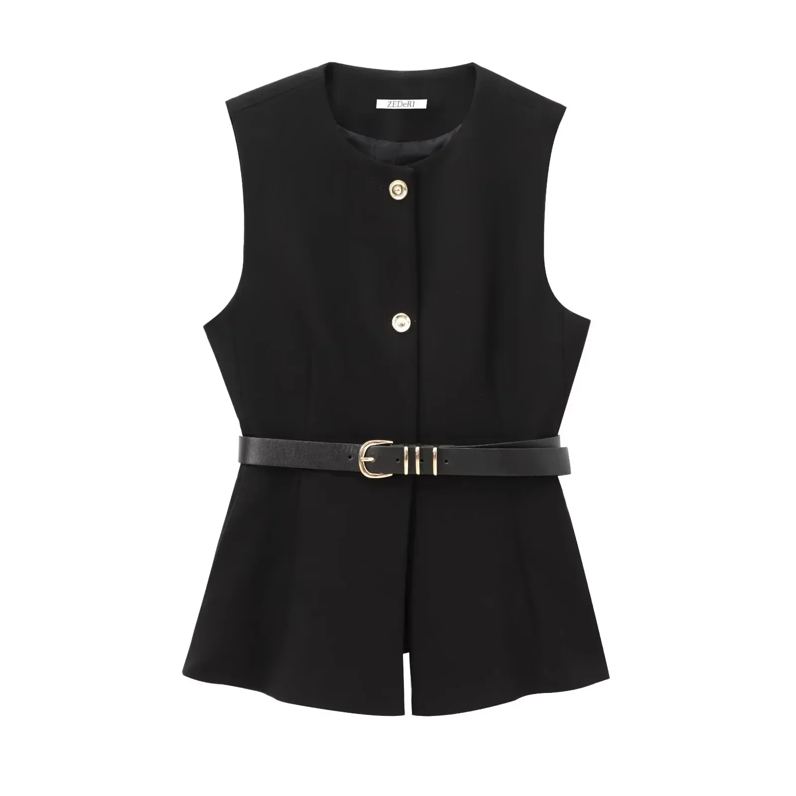 New Fashion Women Casual Solid Color O-Neck Sleeveless Vests With Belt Female Outerwear Chic Waistcoat Tank Tops
New Fashion Women Casual Solid Color O-Neck Sleeveless Vests With Belt Female Outerwear Chic Waistcoat Tank Tops