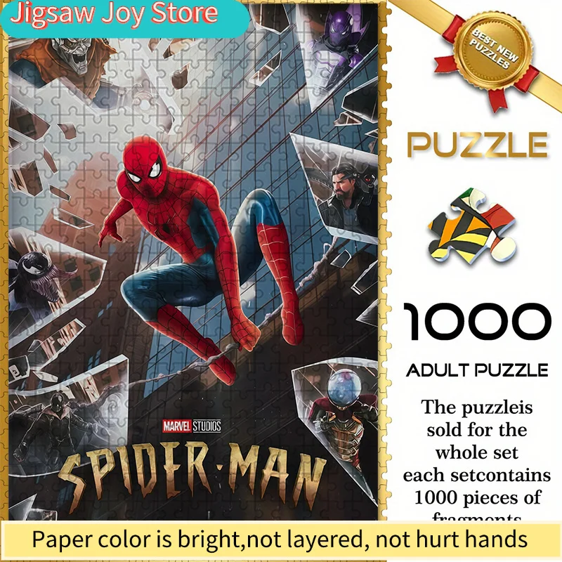 of Seamless Puzzles Themed Around Marvel'S Spider-Man W26.1.9-24, Featuring a Poster of Spider-Man Surrounded by Villains in a
of Seamless Puzzles Themed Around Marvel'S Spider-Man W26.1.9-24, Featuring a Poster of Spider-Man Surrounded by Villains in a