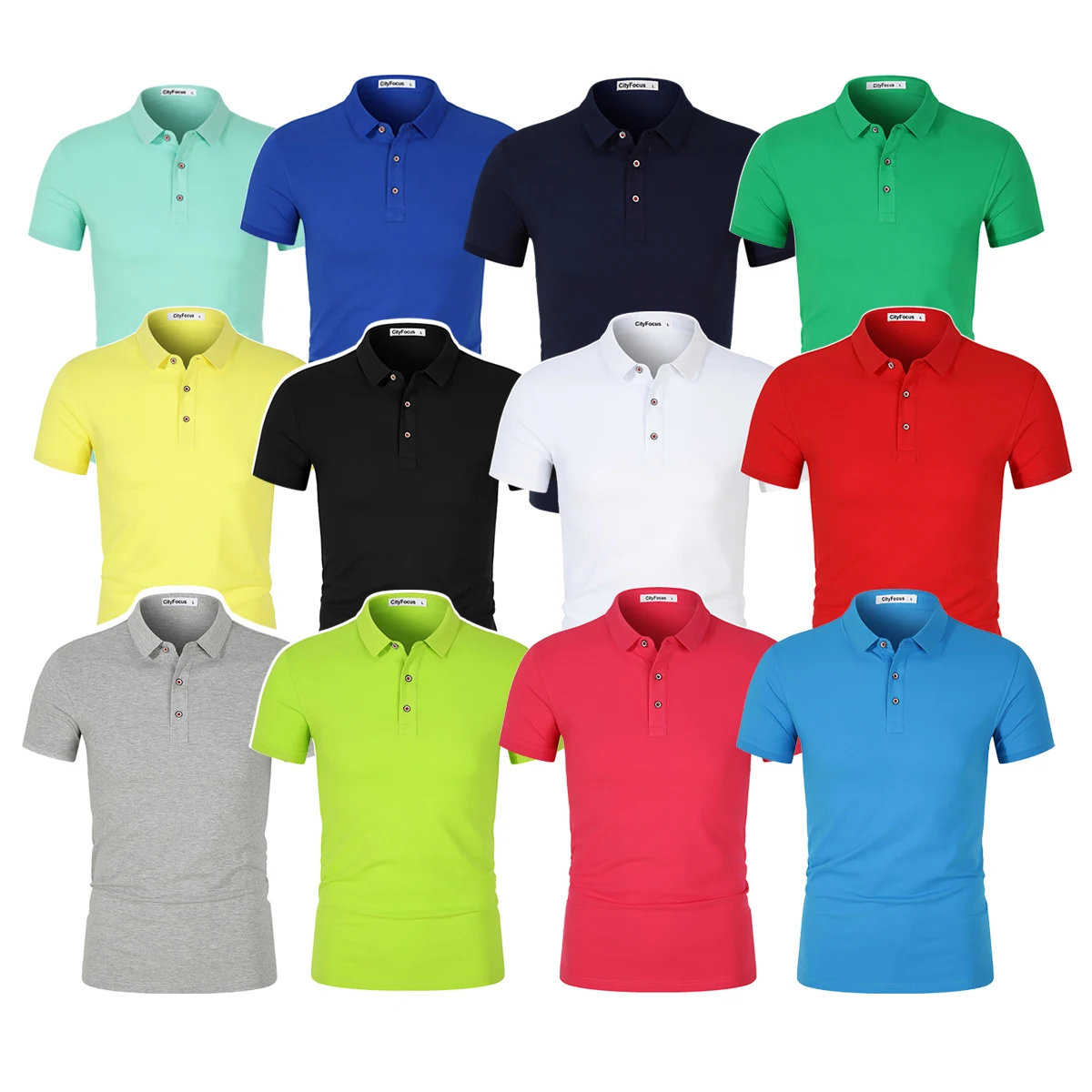 Men's POLO Shirt Solid Color Lapel Short Sleeved Bottom Slit Team Outfit Available in Blue Green Other Colors
Men's POLO Shirt Solid Color Lapel Short Sleeved Bottom Slit Team Outfit Available in Blue Green Other Colors