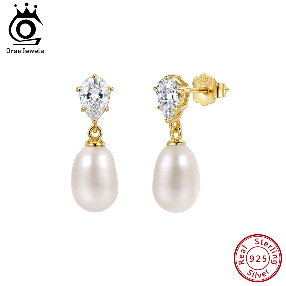 ORSA JEWELS Original 925 Sterling Silver Cubic Zircon Pearl Drop Earrings Natural Freshwater Pearl Earrings Birthday Gift GPE140
ORSA JEWELS Original 925 Sterling Silver Cubic Zircon Pearl Drop Earrings Natural Freshwater Pearl Earrings Birthday Gift GPE140