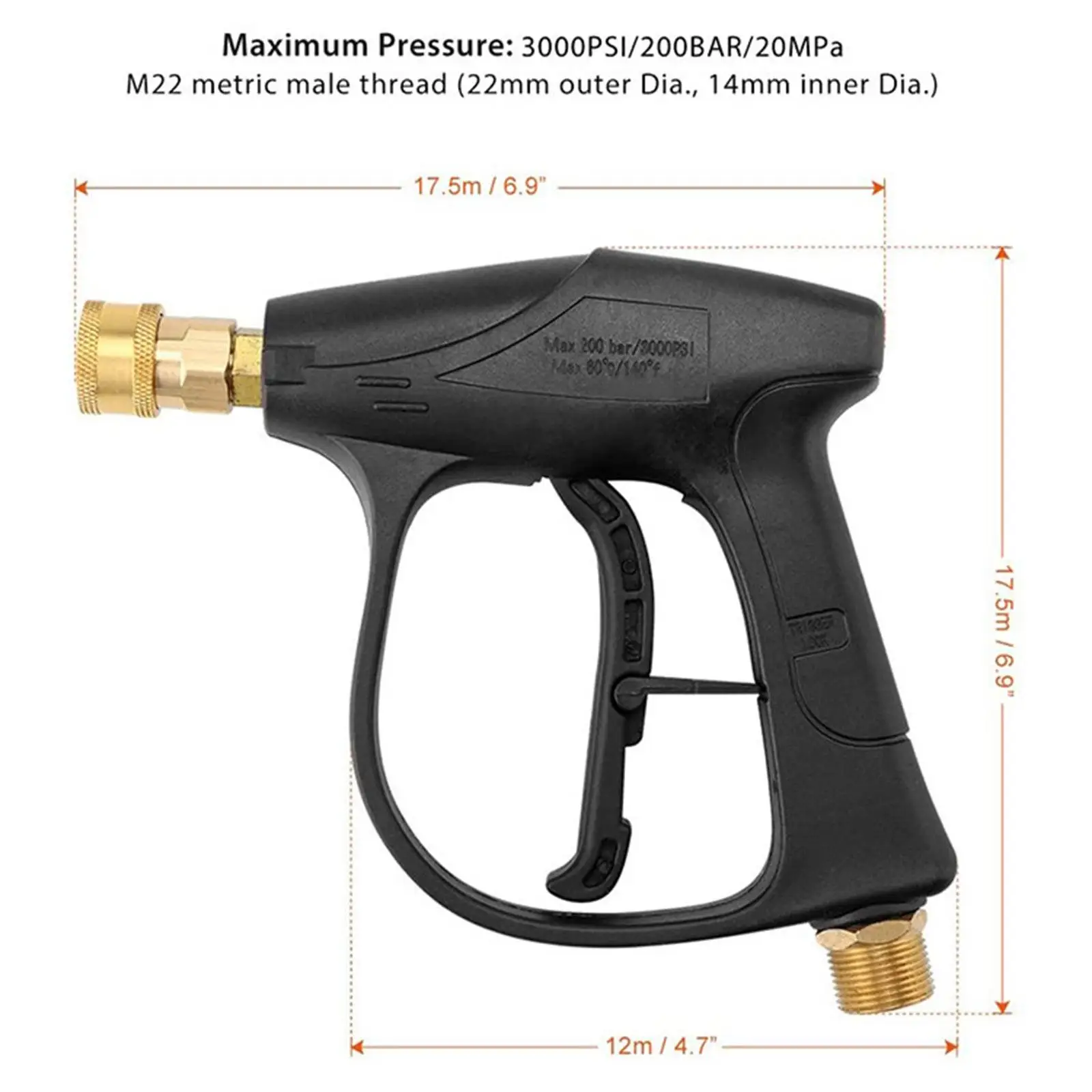 High Pressure Washer 3000 PSI Soap Short Nozzle Tips Variety Degree
High Pressure Washer 3000 PSI Soap Short Nozzle Tips Variety Degree