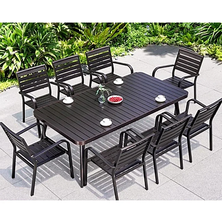 # Modern WPC Composite Wood Outdoor Dining Set Waterproof Weather Resistant Garden Patio Furniture Set
# Modern WPC Composite Wood Outdoor Dining Set Waterproof Weather Resistant Garden Patio Furniture Set