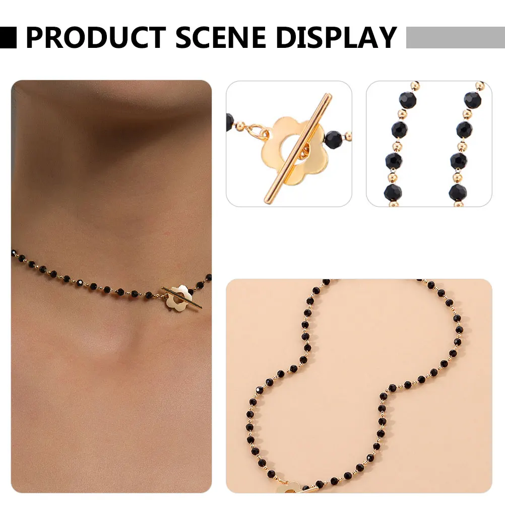 Crystal Glass Beads Necklace Black Flower Clavicle Chain Women Jewelry Lady Necklace Beads Neck Chain Safe Durable Quality 
Crystal Glass Beads Necklace Black Flower Clavicle Chain Women Jewelry Lady Necklace Beads Neck Chain Safe Durable Quality