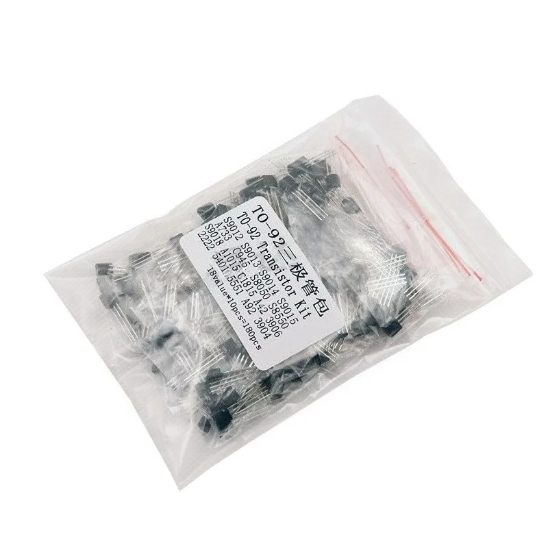 180PCS TO92 Transistor Assortment Kit 18 Values S9013 S9014 S8050 S8550 NPN PNP Transistor Set DIY
180PCS TO92 Transistor Assortment Kit 18 Values S9013 S9014 S8050 S8550 NPN PNP Transistor Set DIY