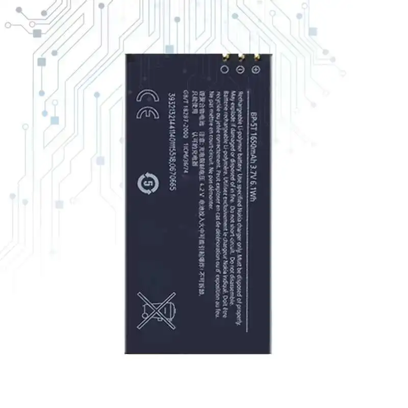 Стабильный аккумулятор 1650 мАч для Nokia Lumia 820 820T BP-5T BL-5T BL 5T BP 5T для мобильного телефона
Стабильный аккумулятор 1650 мАч для Nokia Lumia 820 820T BP-5T BL-5T BL 5T BP 5T для мобильного телефона