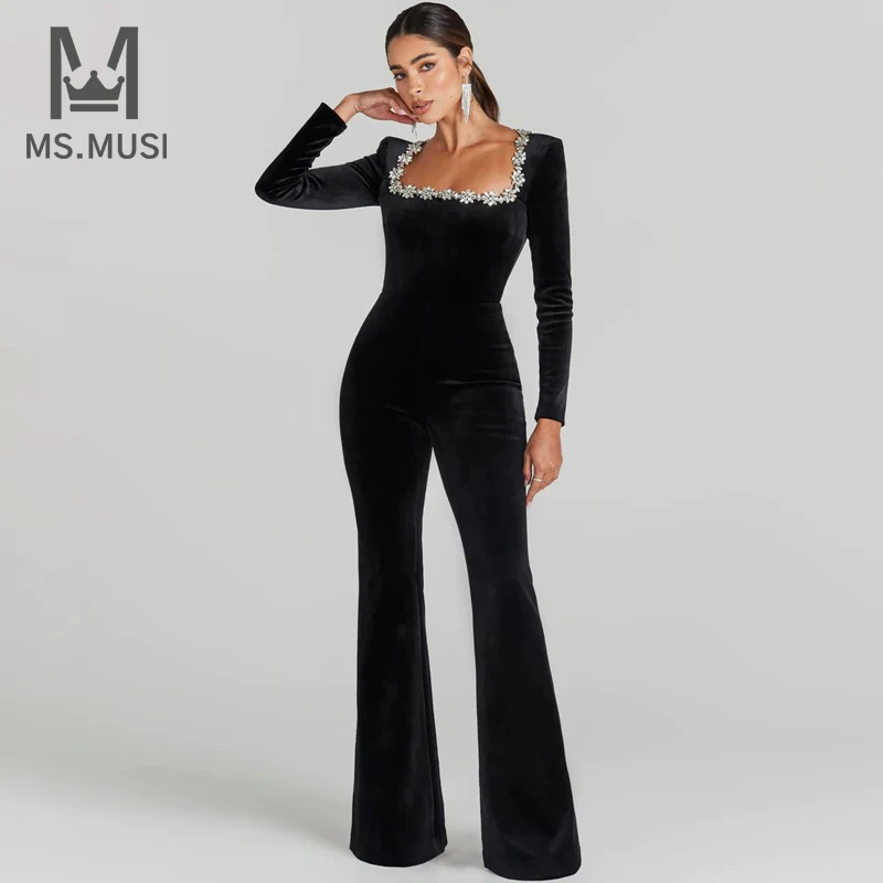MSMUSI 2024 New Fashion Women Sexy Diamond Crystal Long Sleeve Backless Bodycon Party Club Slim Flare Pant Lady Bandage Jumpsuit
MSMUSI 2024 New Fashion Women Sexy Diamond Crystal Long Sleeve Backless Bodycon Party Club Slim Flare Pant Lady Bandage Jumpsuit