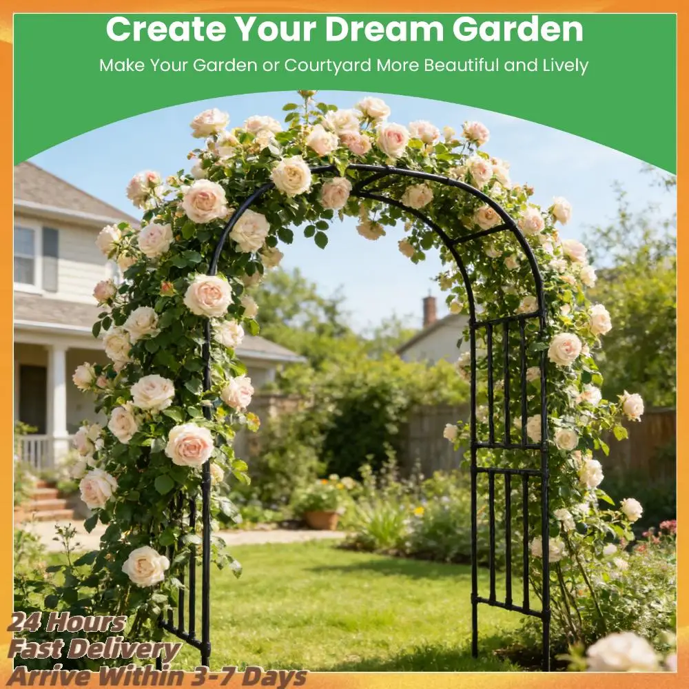 7.87ft Outdoor Garden Arbors and Arches for Climbing Plants Metal Garden Arbor for Flower Vines Wedding Bridal Party Decoration
7.87ft Outdoor Garden Arbors and Arches for Climbing Plants Metal Garden Arbor for Flower Vines Wedding Bridal Party Decoration