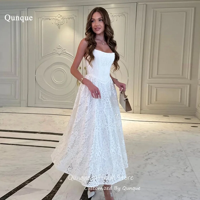 Qunque Graceful Bridal A Line Wedding Dresses Lace Pleated Gown Strapless Vintage Appliques Vestido De Novia Boda Customized
Qunque Graceful Bridal A Line Wedding Dresses Lace Pleated Gown Strapless Vintage Appliques Vestido De Novia Boda Customized
