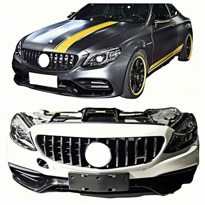 For Mercedes Benz C-Class W205 C63 Front Rear Bumper Body Kit with Chrome ABS Fog Light Cut-Outs Auto Upgrade Protection
For Mercedes Benz C-Class W205 C63 Front Rear Bumper Body Kit with Chrome ABS Fog Light Cut-Outs Auto Upgrade Protection