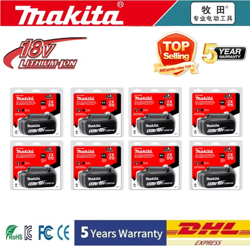 100% Original Makita 18V 6.0Ah Rechargeable Battery ,For Makita BL1840B BL1850 BL1850B battery Suitable for Pastoral Tool DTW700
100% Original Makita 18V 6.0Ah Rechargeable Battery ,For Makita BL1840B BL1850 BL1850B battery Suitable for Pastoral Tool DTW700