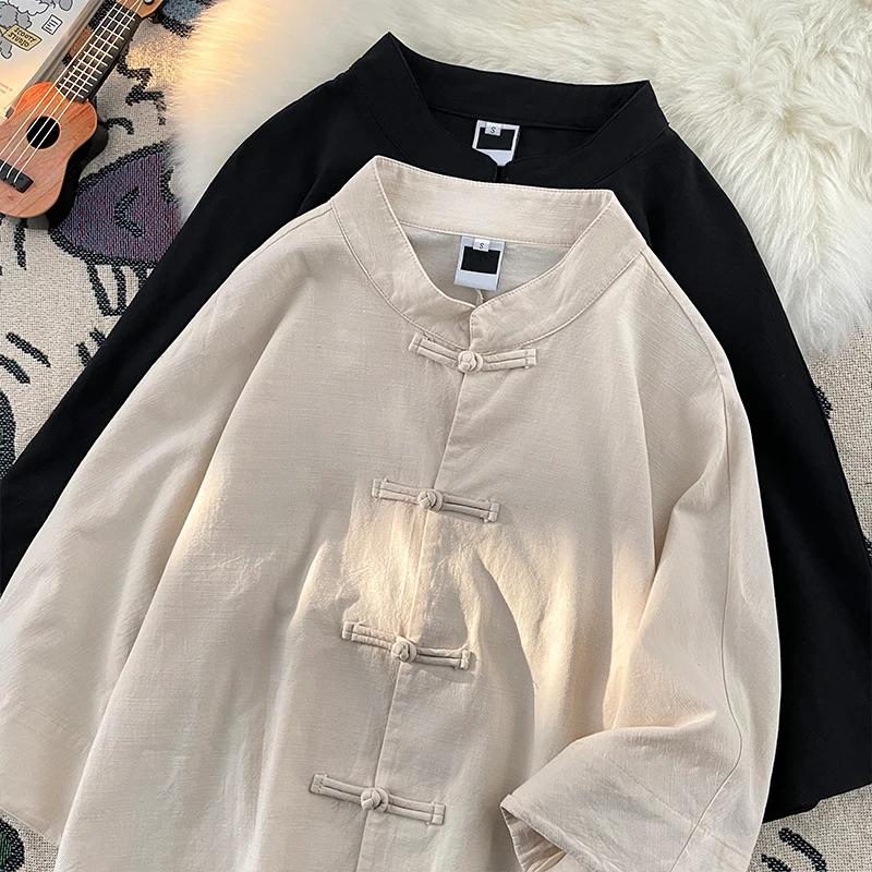 New Chinese Sle Linen Men's irt Summer High Sensation Button Casual Sle Vintage Collar Stand up Sve Seven Parts
New Chinese Sle Linen Men's irt Summer High Sensation Button Casual Sle Vintage Collar Stand up Sve Seven Parts