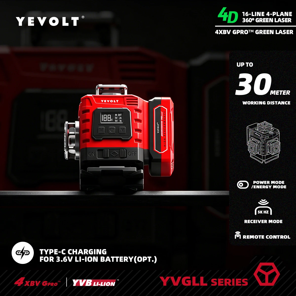 16-Line 4 Plane 360° Green Laser Level Self-Leveling Slope Mode IP54 Waterproof Dustproof Construction Layout Measuring Tool
16-Line 4 Plane 360° Green Laser Level Self-Leveling Slope Mode IP54 Waterproof Dustproof Construction Layout Measuring Tool