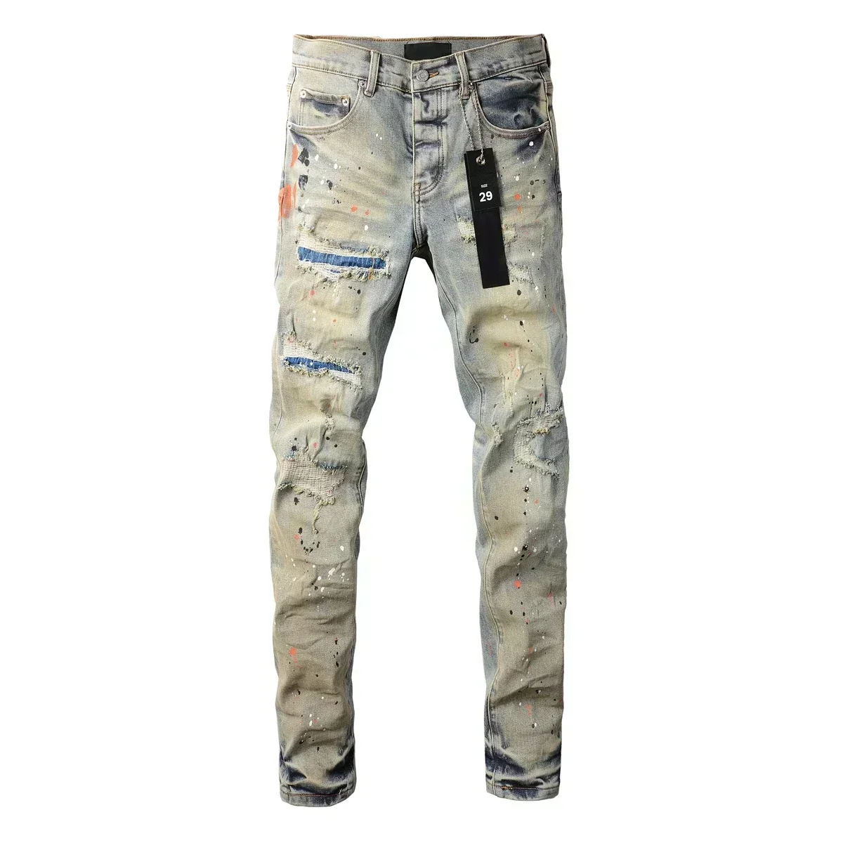 2024 New Purples Men jeans with top street distressed paint repair low raise Skinny Denim pants
2024 New Purples Men jeans with top street distressed paint repair low raise Skinny Denim pants