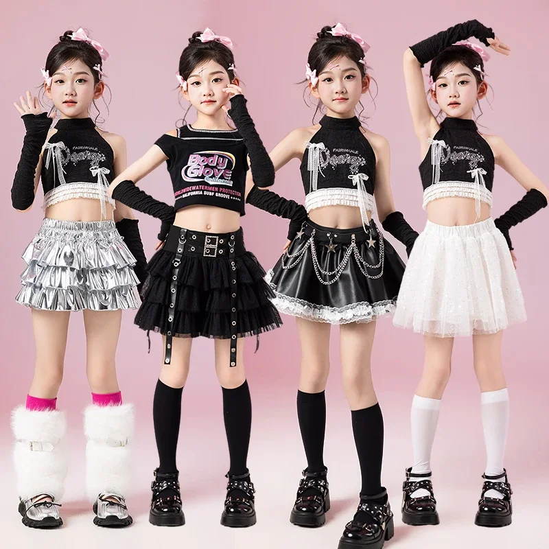 Girls Kpop Performance Suit Black White Cool Jazz Dance Stage Costume Short Skirt Crop Top Children Model Show Jazz Clothing
Girls Kpop Performance Suit Black White Cool Jazz Dance Stage Costume Short Skirt Crop Top Children Model Show Jazz Clothing