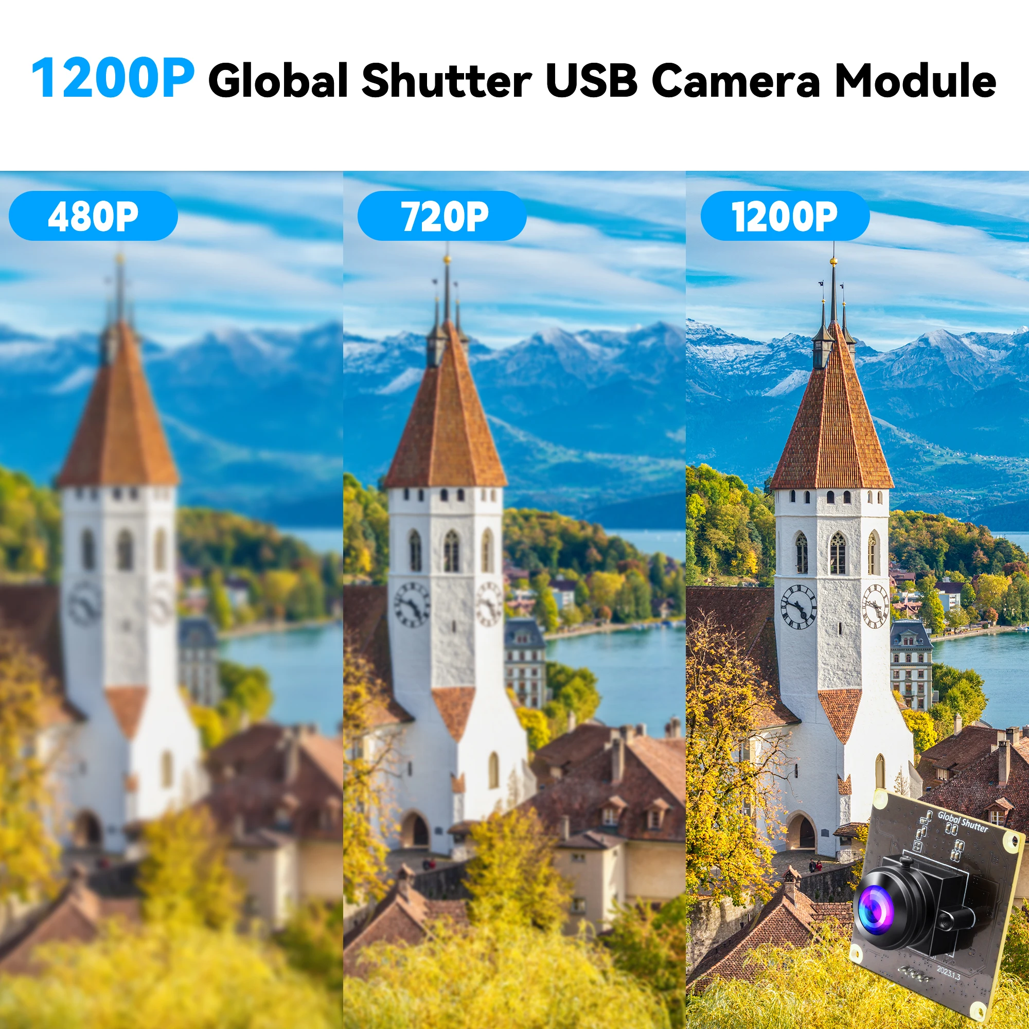 ELP 1200P 90fps Global Shutter USB Camera Module 2.3MP 1920x1200P High Speed Mini PC Webcam with Wide Angle Fisheye Lens
ELP 1200P 90fps Global Shutter USB Camera Module 2.3MP 1920x1200P High Speed Mini PC Webcam with Wide Angle Fisheye Lens