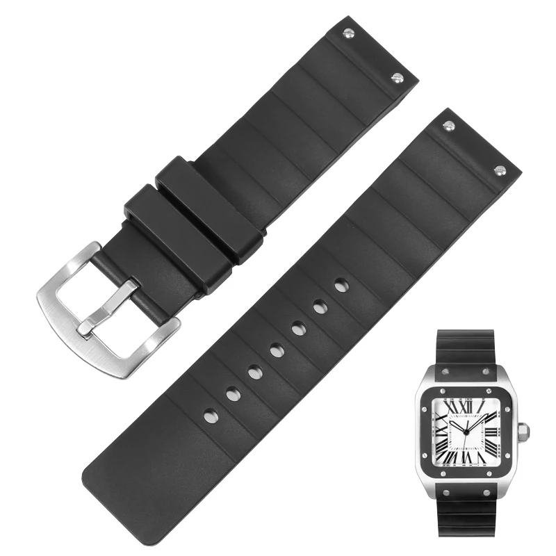 High quality Watch Band For Cartier Santos 100 Rubber black Watch Strap Men's Women's Silicone accessories bracelet 23mm
High quality Watch Band For Cartier Santos 100 Rubber black Watch Strap Men's Women's Silicone accessories bracelet 23mm