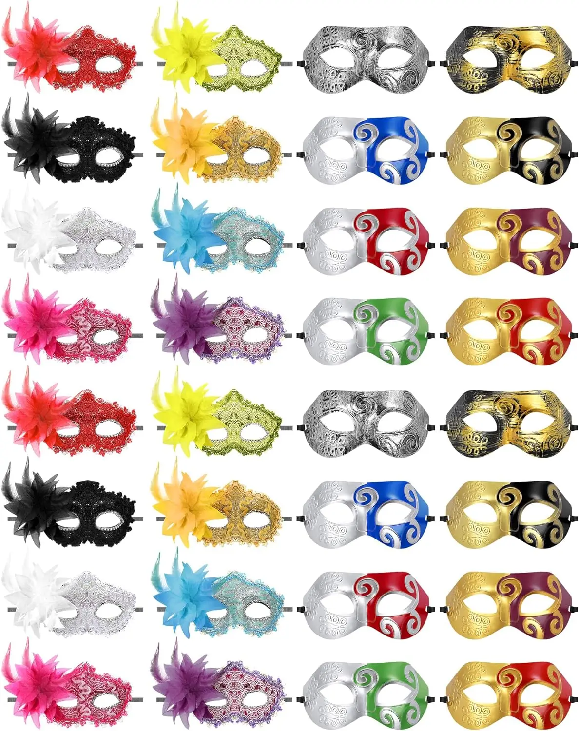 Mardi Gras Masquerade Mask with Feather Flower Unisex Half Face Venetian for Carnival Parade Valentine
Mardi Gras Masquerade Mask with Feather Flower Unisex Half Face Venetian for Carnival Parade Valentine