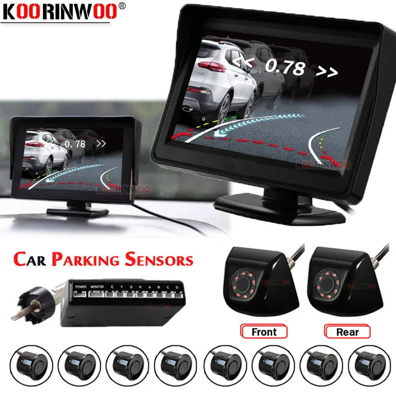 Koorinwoo Dual LCD Monitor Parkmaster Parking Sensors 8 Alert Front + Back camera Sounds System Jalousie Back up Car Accossories
Koorinwoo Dual LCD Monitor Parkmaster Parking Sensors 8 Alert Front + Back camera Sounds System Jalousie Back up Car Accossories