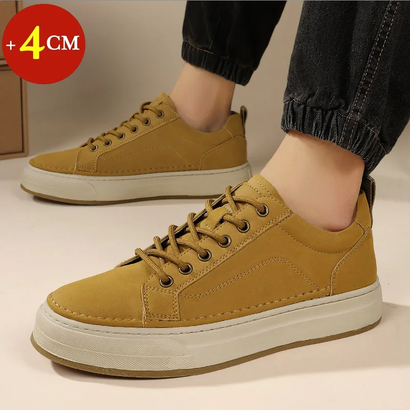 Genuine Leather 4cm Height Increasing Elevator Shoes Men Height Increase Flats Sneakers Man Casual Board Shoes Lift Height 2025
Genuine Leather 4cm Height Increasing Elevator Shoes Men Height Increase Flats Sneakers Man Casual Board Shoes Lift Height 2025