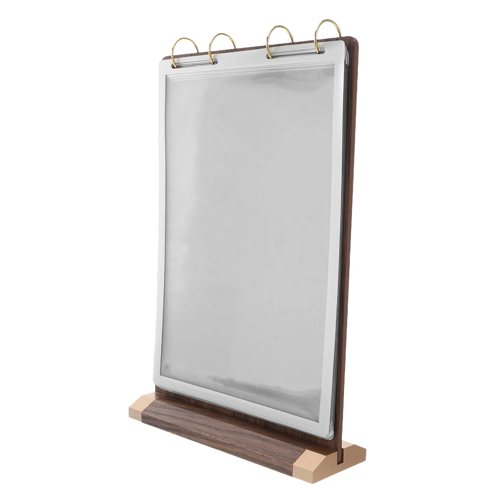 A4 Walnut Wood Tabletop Menu Holder Stand Flip Design Restaurant Display Stand Freestanding Menu Card Rack for
A4 Walnut Wood Tabletop Menu Holder Stand Flip Design Restaurant Display Stand Freestanding Menu Card Rack for