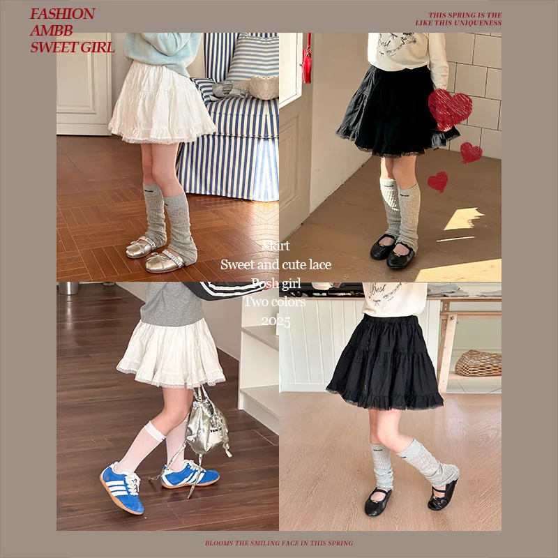 2025 Girls' Versatile Short Skirt Children's Korean Ballet Skirt Princess Sweet Lace Edge Half Length Skirt
2025 Girls' Versatile Short Skirt Children's Korean Ballet Skirt Princess Sweet Lace Edge Half Length Skirt