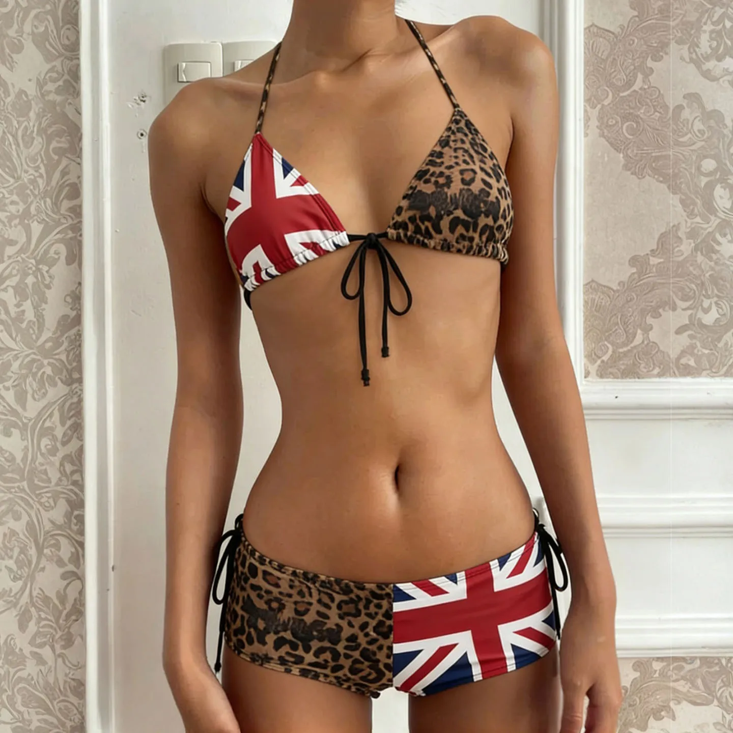 2026 new retro spicy girl style color blocked leopard print bikini flag low waist shorts sexy women's clothing
2026 new retro spicy girl style color blocked leopard print bikini flag low waist shorts sexy women's clothing