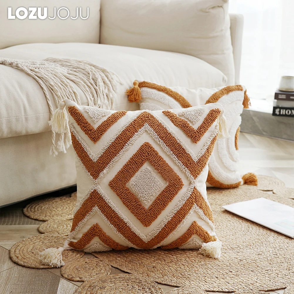 LOZUJOJU Geometric Line Pattern Tufted Pillow Covers Tassel Decor Cushion Cover for Sofa Bed Seat Coffee
LOZUJOJU Geometric Line Pattern Tufted Pillow Covers Tassel Decor Cushion Cover for Sofa Bed Seat Coffee