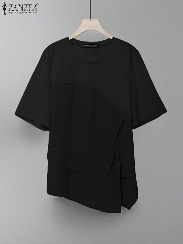 ZANZEA 2025 Casual Color Patchwork Tops Women Blouse Fashion Asymmetrical Tunic Summer Short Sleeve Pullover O-Neck Blusas
ZANZEA 2025 Casual Color Patchwork Tops Women Blouse Fashion Asymmetrical Tunic Summer Short Sleeve Pullover O-Neck Blusas