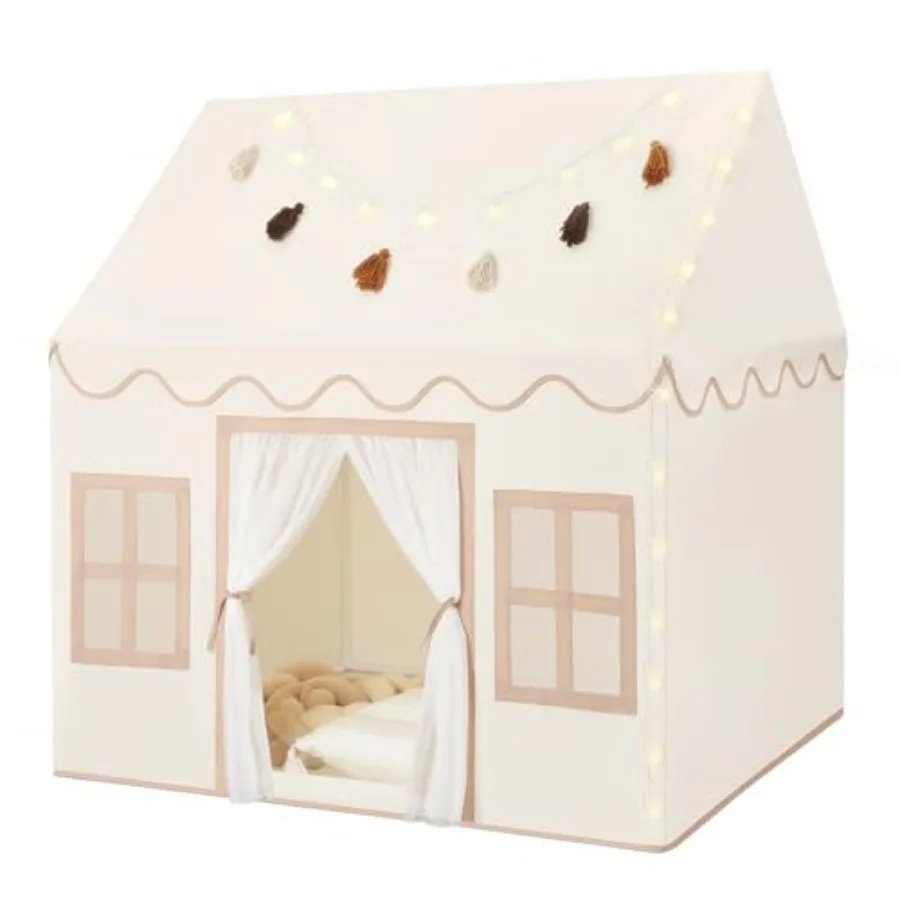 Play Tent Indoor: with Mat, Tassel Garland, Star Lights - Girl Tent Indoor Playhouse for Toys for Boy Girl Birthday Gift
Play Tent Indoor: with Mat, Tassel Garland, Star Lights - Girl Tent Indoor Playhouse for Toys for Boy Girl Birthday Gift