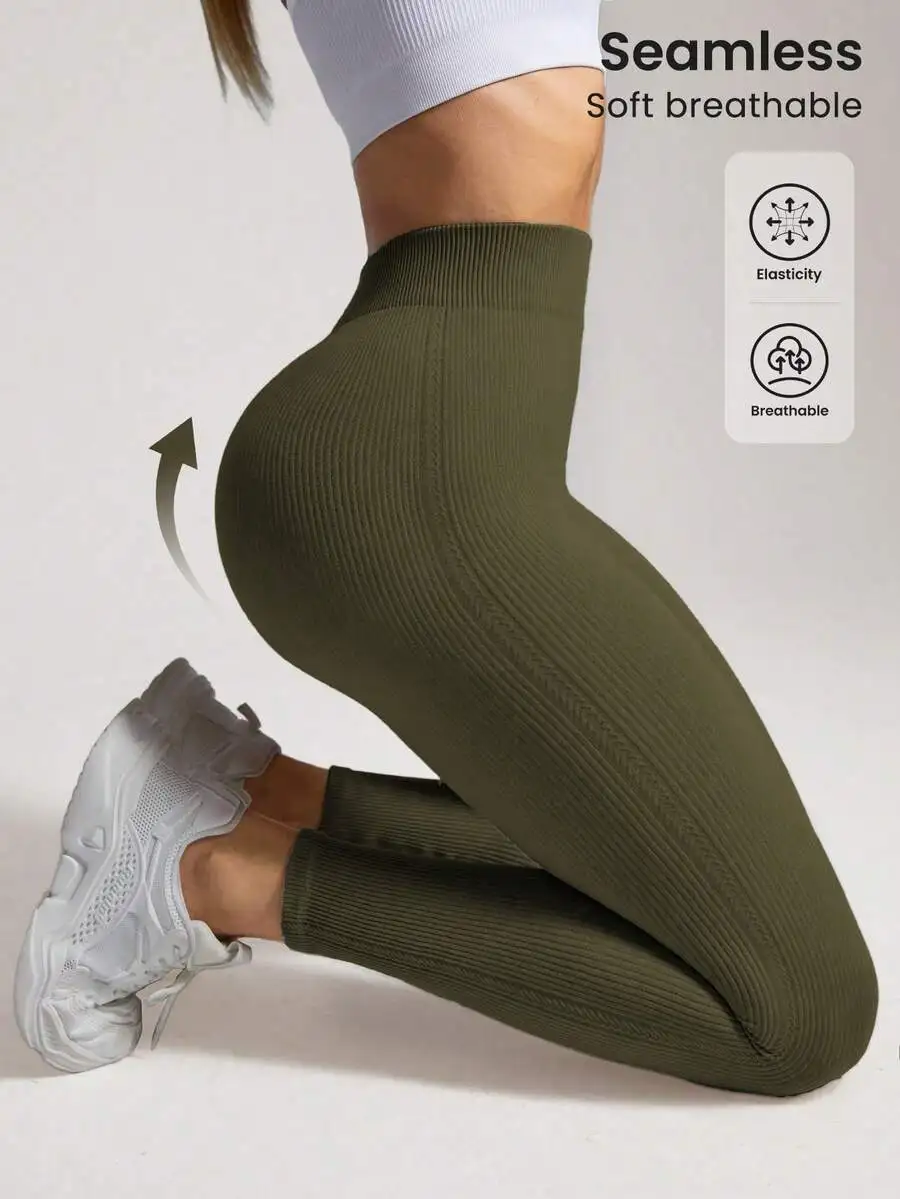 High Waisted Ribbed Seamless Leggings For Women Tummy Control Breathable Yoga Running Cycling
High Waisted Ribbed Seamless Leggings For Women Tummy Control Breathable Yoga Running Cycling