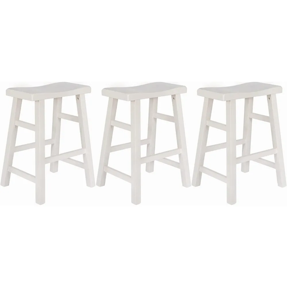 Прочные белые деревянные барные стулья-седла, набор из 3 шт., высота 24 дюйма для кухонной стойки
Прочные белые деревянные барные стулья-седла, набор из 3 шт., высота 24 дюйма для кухонной стойки