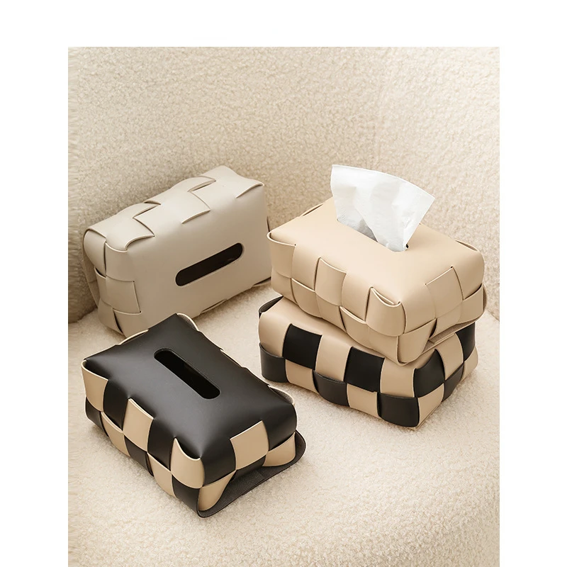 Woven Paper Towel Cover Retro Checkerboard Paper Towel Box Living Room Table Drawer Leather Woven Decoration Towel Cover Fashion
Woven Paper Towel Cover Retro Checkerboard Paper Towel Box Living Room Table Drawer Leather Woven Decoration Towel Cover Fashion