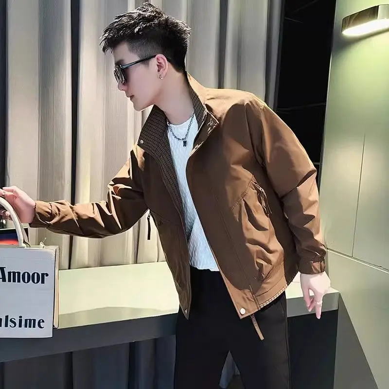 The Spring and Autumn Annals Men Jacket Streetwear Work Clothes Leisure Tops Chao Pai Stand-up Collar Coat Breathable
The Spring and Autumn Annals Men Jacket Streetwear Work Clothes Leisure Tops Chao Pai Stand-up Collar Coat Breathable
