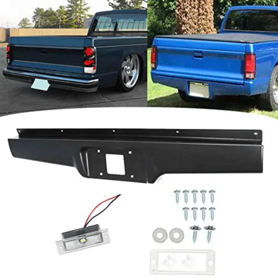 Black Rear Bumper Steel Roll Pan with License Light Screws Replacement for 19821993 S10 S15 Sonoma Pickup Trucks Durable HeavyD
Black Rear Bumper Steel Roll Pan with License Light Screws Replacement for 19821993 S10 S15 Sonoma Pickup Trucks Durable HeavyD