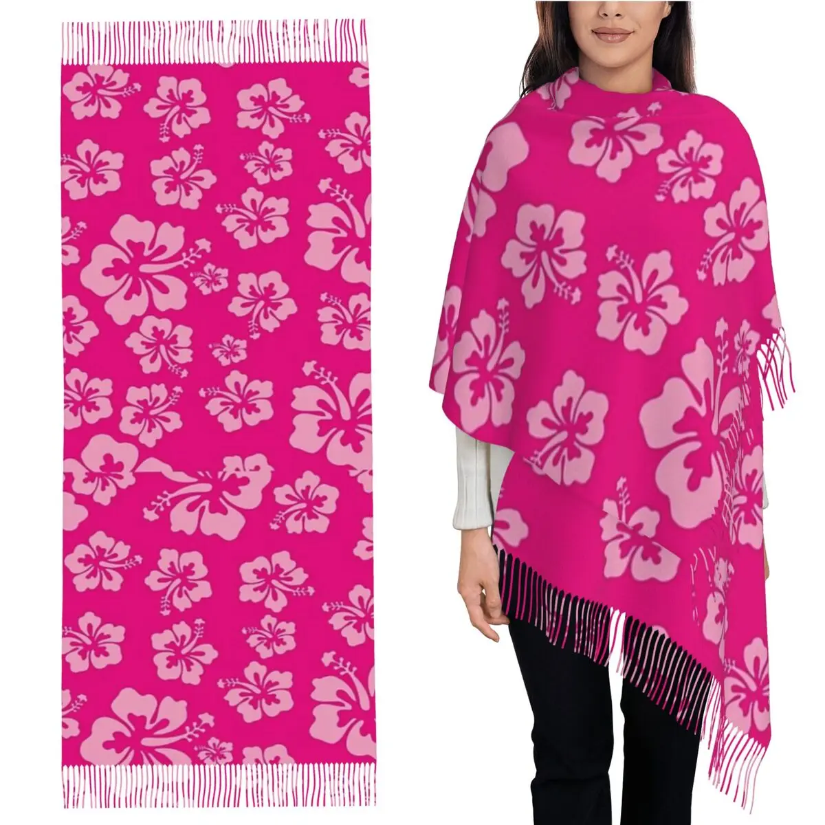 Tropical Hot Pink Hibiscus Flower Floral Scarf Tassel Scarves for Women Soft Warm Shawls and Wraps Large Fall Winter Shawl Wrap
Tropical Hot Pink Hibiscus Flower Floral Scarf Tassel Scarves for Women Soft Warm Shawls and Wraps Large Fall Winter Shawl Wrap