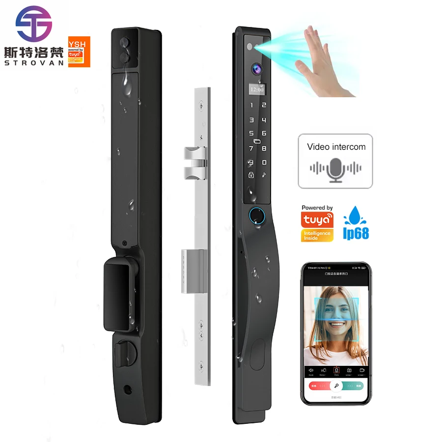 STLF Electronic Slim Aluminum Outdoor Waterproof Locks 3D Face Recognition RFID Card Code Tuya App Smart WiFi Smartwood Locks
STLF Electronic Slim Aluminum Outdoor Waterproof Locks 3D Face Recognition RFID Card Code Tuya App Smart WiFi Smartwood Locks