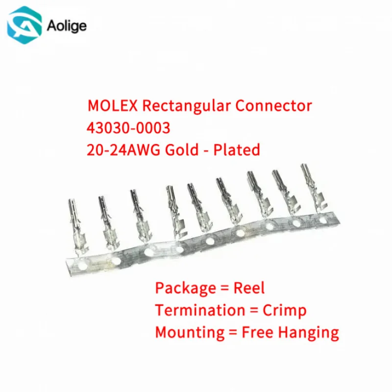 100 шт. новый импортный и оригинальный MOLEX 43030-0003, обжимной позолоченный клеммный штифт для 20-24 AWG
100 шт. новый импортный и оригинальный MOLEX 43030-0003, обжимной позолоченный клеммный штифт для 20-24 AWG