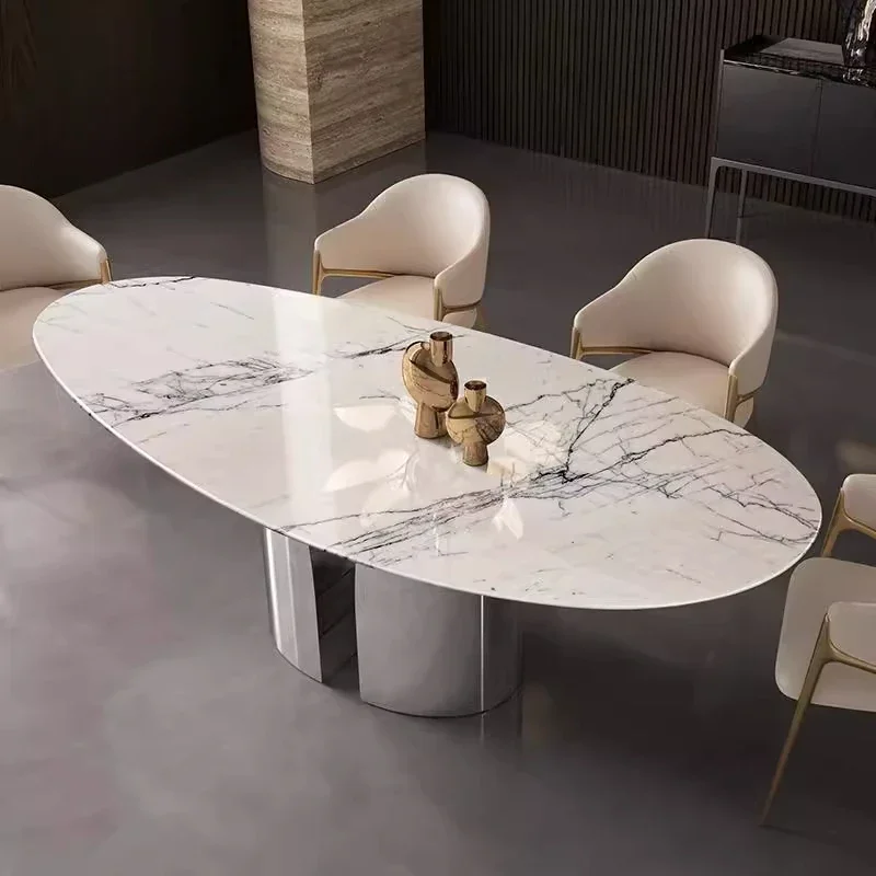 Natural marble water drop dining table high-end fragrant Xuemei villa large apartment light luxury
Natural marble water drop dining table high-end fragrant Xuemei villa large apartment light luxury